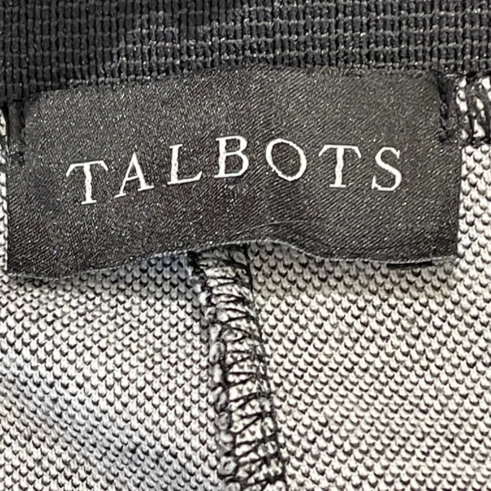 Talbots SOHO ANKLE WOMENS 12  Black and Gray Plaid Dress Pants PULL ON ELASTIC